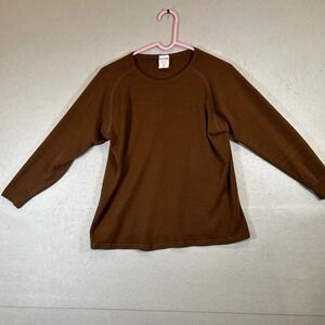 Vtg Damart Shirt Mens Large Brown Thermolactyl Base Layer Long Sleeve Thermal